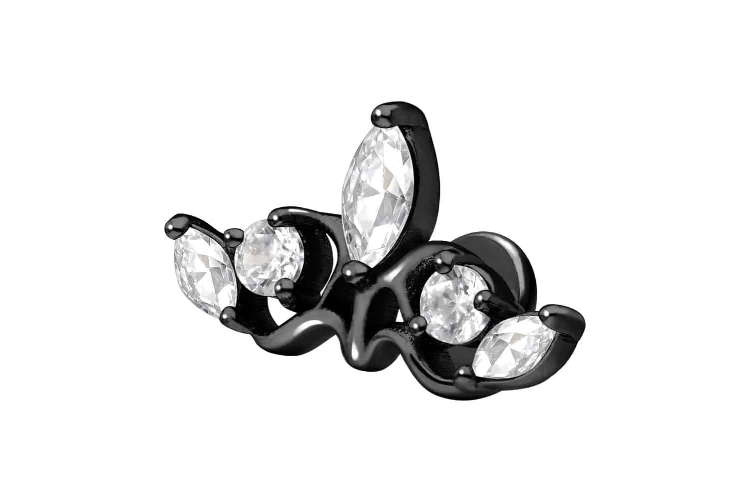 Titan Labret Piercing mit Innengewinde GOTISCHE KRONE